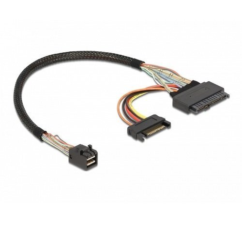 Delock Cable SFF-8643 > U.2 SFF-8639 + SATA power connector 0.3m | 84823