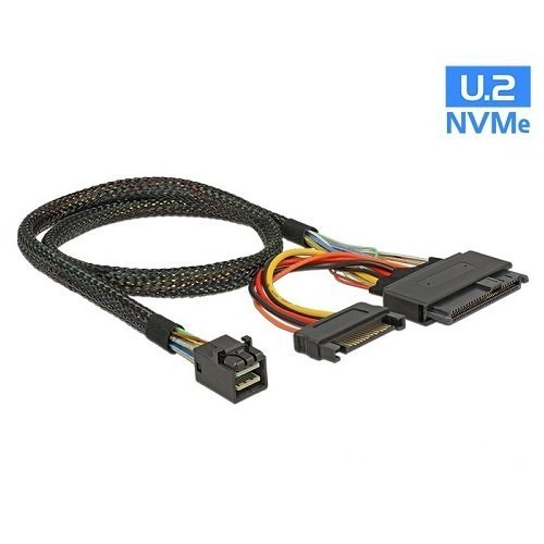 Delock Cable SFF-8643 male > U.2 SFF-8639 female + SATA power connector 0.5m | 84819