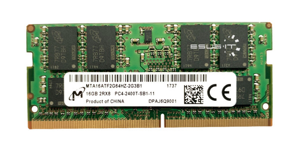 Memory RAM 1x 16GB Micron SO-DIMM DDR4 2400MHz PC4-19200 | MTA16ATF2G64HZ-2G3