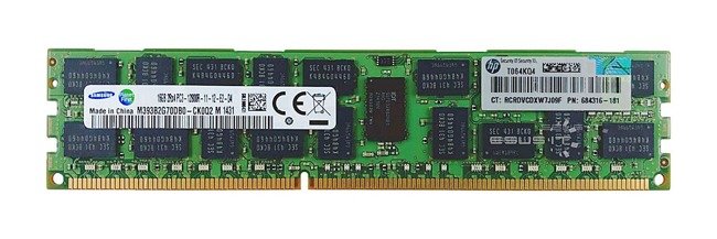 Memory RAM 1x 16GB Samsung ECC REGISTERED DDR3 2Rx4 1600MHz PC3-12800 RDIMM | M393B2G70DB0-CK0