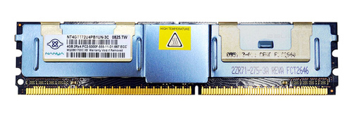 Memory RAM 1x 2GB Nanya ECC FULLY BUFFERED DDR2 667MHz PC2-5300 FBDIMM | NT4GTT72U4PB1UN-3C