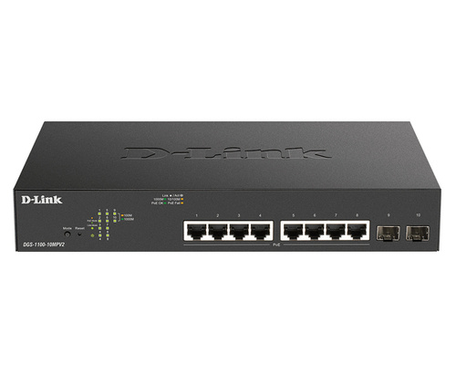 Switch D-Link DGS-1100-10MPV2/E 8x 1Gb 2x SFP 130 W PoE+