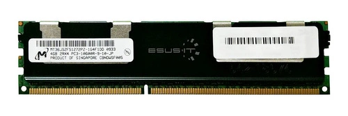 Memory RAM 1x 4GB Micron ECC REGISTERED DDR3  1333MHz PC3-10600 RDIMM | MT36JSZF51272PZ-1G4