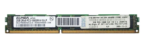 Memory RAM 1x 2GB ELPIDA ECC REGISTERED DDR3  1333MHz PC3-10600 RDIMM | EBJ21RE8BAGA-DJ-E